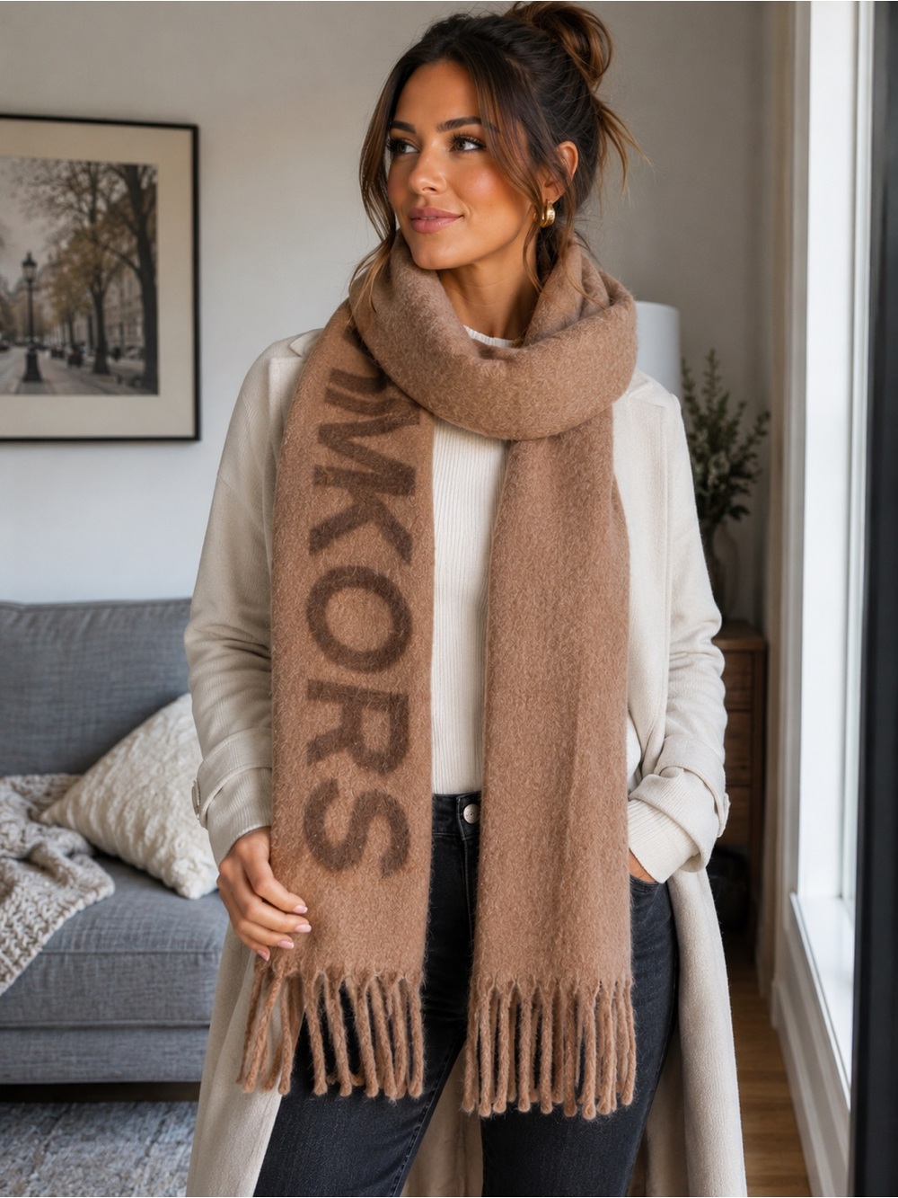 Michael Kors Oversized Logo Scarf